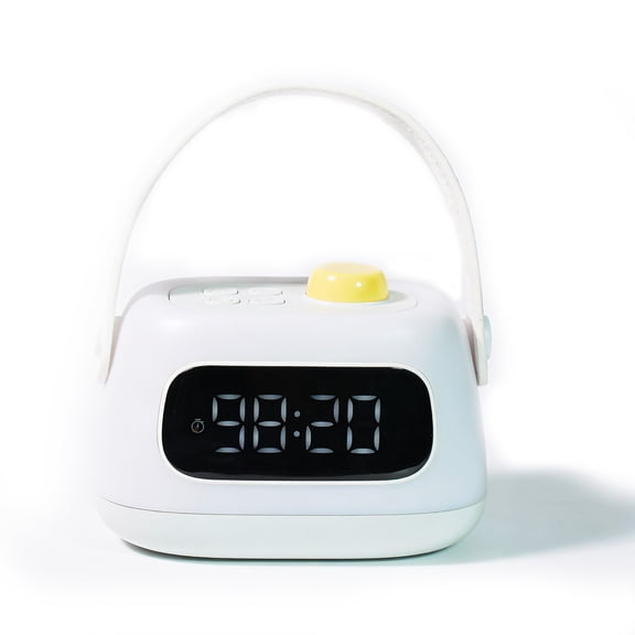 GJX Digital Clock,Portable Bedside Clock,LED Digital Display Multifunctional Alarm Clock for Heavy Sleepers,Stepless Dimming,3 Lighting Modes,Customizable Light-Off,Snooze Mode,Timer Function