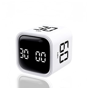 GJX Digital Cube Pomodoro Timer Desk Rechargeable Productivity Timer 5/10/30/60Min&Custom Countdown,Vibration&Adjustable Sound Alarm,For Task Work Kitchen Adhd Kids Studying(Black)