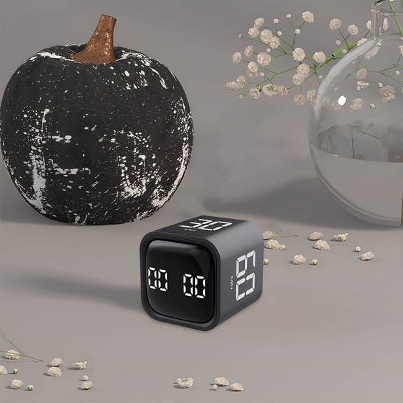 GJX Digital Cube Pomodoro Timer Desk Rechargeable Productivity Timer 5/10/30/60min&Custom Countdown,Vibration&Adjustable Sound Alarm,for Task Work Kitchen ADHD Kids Studying