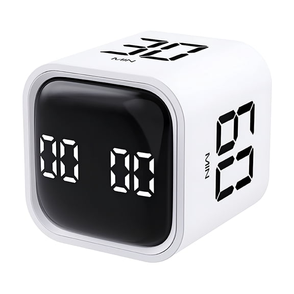 GJX Digital Cube Timer Productivity Timer Kitchen Timer Desk Timer 5/10/30/60min&Custom Countdown Vibration&Adjustable Sound Alarm For Task Work Cooking Kids Studying
