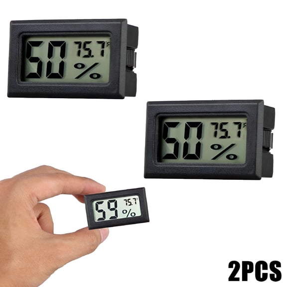 GJX Digital Electronic Thermometer Hygrometer, Mini Fahrenheit () LCD Display 2PCS