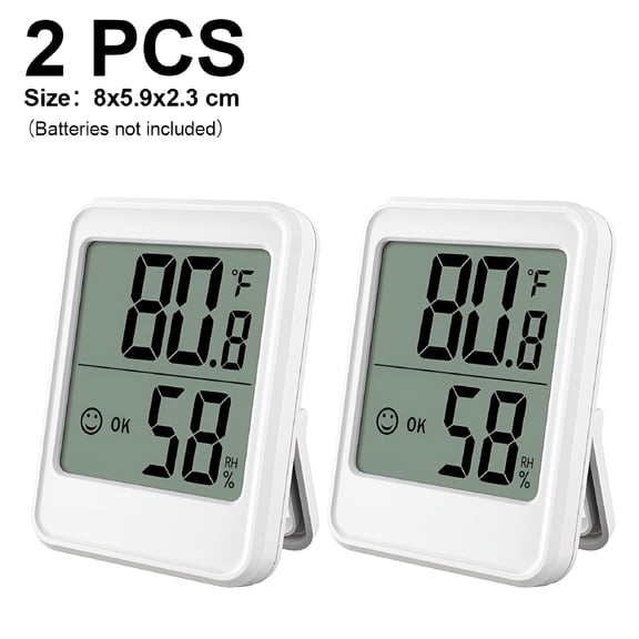 GJX Digital Hygrometer Indoor Thermometer Humidity Meter Room Thermometer with Temperature and Humidity Monitor Mini Hygrometer Thermometer, White