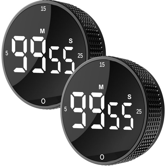 GJX Digital Kitchen Timer-Magnetic Countdown Countup Visual Pomodoro Timer with Large Led Display,3-Preset Times(5,15,25),3 Volume Levels,Ideal for Cooking,Baking&Fitness