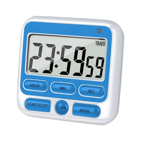 GJX Digital Kitchen Timer with Mute/Loud Alarm,Count Up/Down,Kitchen Timer Digital 24 Hour Clock and Alarm Function for Kids Teacher Cooking Sport (Blue)