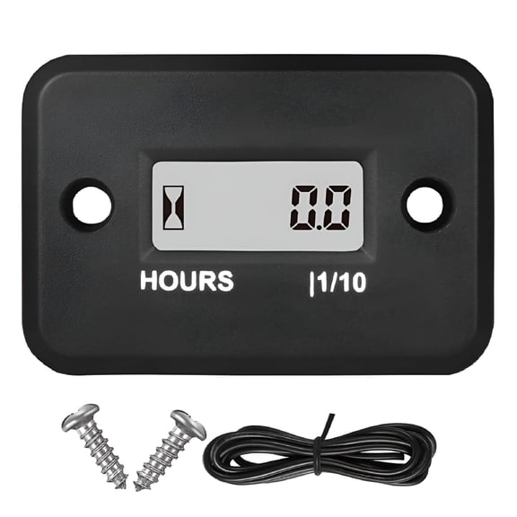 GJX Digital LCD Tachometer & Engine Hour Meter, Marine Outboard Motor Timer for Boat, ATV, Generator