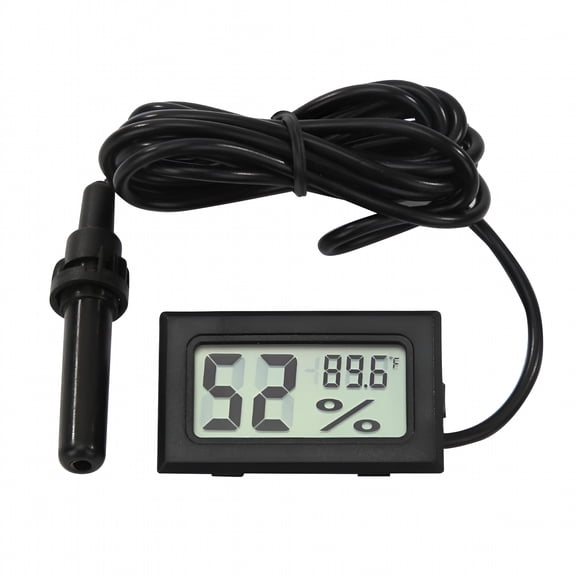 GJX Digital LCD Thermometer Hygrometer Probe Temperature Humidity Gauge (Black)