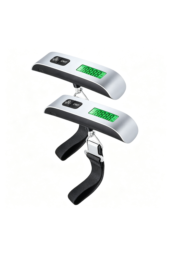 Digital Luggage Scale (2 Pack),Digital Lcd Display Backlight with Temperature Sensor Hanging Luggage Weight Scale,Up to 110Lb with Tare Function,Tare Function,Stainless Steel Durable Design