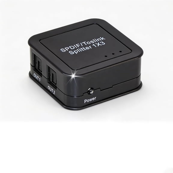 GJX Digital Optical Audio Splitter 1X3, Spdif/Toslink Optical Audio Splitter, Support Dolby Digital & Dts 5.1 for Ps3, Xbox, Blue-Ray Dvd, Hdtv,Tv Box, 1 Input 3 Output