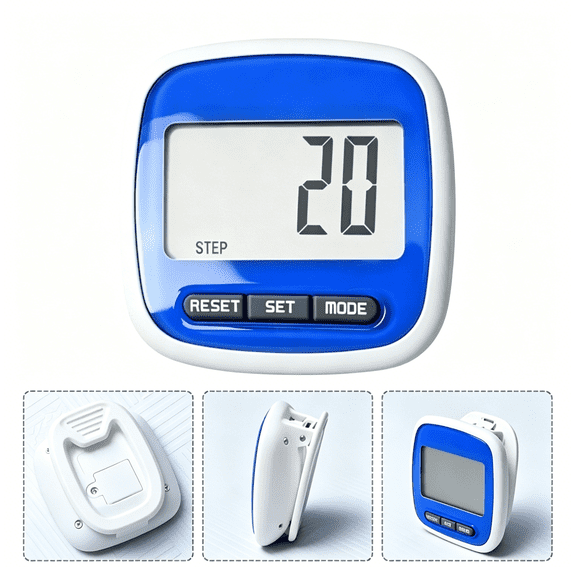 GJX Digital Pedometer For Walking Step Counter with Clip For Elderly Large Screen