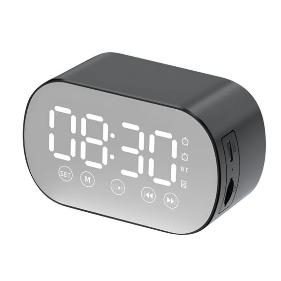 GJX Digital Radio Alarm Clock,Digital Clock with Bluetooth Speaker,Wireless Bluetooth Speaker Clock USB Charging,Small Digital Desktop Clock With FM Radio