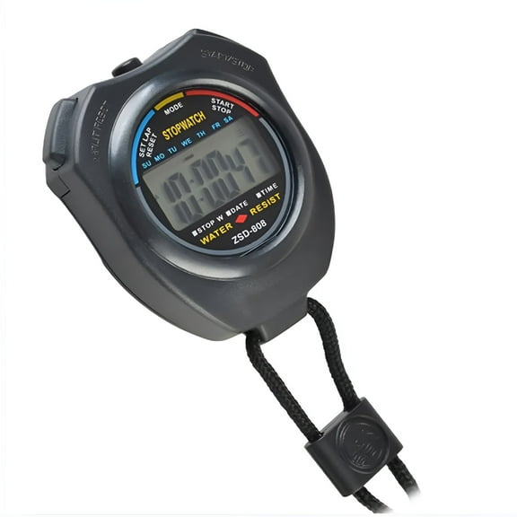 GJX Digital Sport Stopwatch with Neck Strap, Electronic LCD Timer and Chronograph, Multi-Function Alarm Clock and Counter for Workouts and Sports