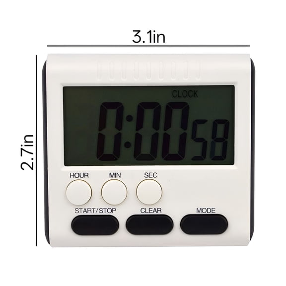GJX Digital Time Magnetic Large LCD Digital Kitchen Timer Alarm Count Up&Down Clock 24 Hours