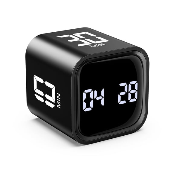 GJX Digital Timer, Gravity Sensor Flip Timer Rechargable Volume Adjustable Rotation Countdown Timer for Kicthen School Office Kids Study Cooking Fitness Yoga Timers for Cooking
