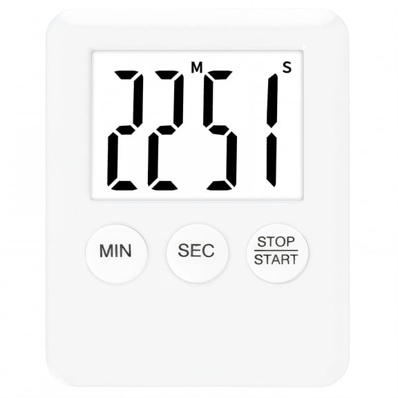GJX Digital Timer with Long Range, Silent Reminder Mode, Compact Magnetic Stopwatch for Cooking, Workouts, Sports, and Outdoor Time Management, White