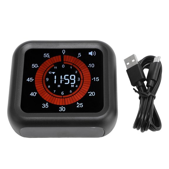 GJX Digital Visual Timer for Classroom with Magnetic Backing, Adjustable Brightness, Silent Mode, Rechargeable Battery Ideal for Kitchen, Classroom, and Home