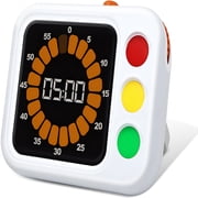 GJX 2026 New Digital Visual Timer for Kids,With Coloured Progress Bar,60-Minute Countdown and Adjustable Volume and Brightness for Calm Transitions,Classroom & Home Kitchen Cooking Baking