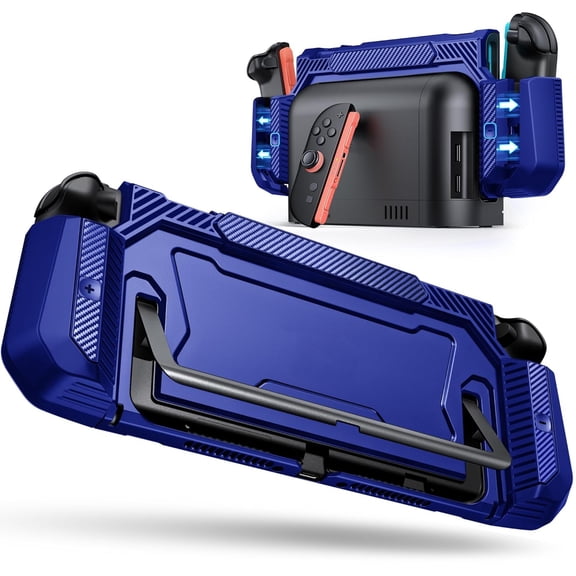 GJX Dockable Blue Case for N"Tendo Switch 2,Exclusive Pop-Up Joy-Con Quick Releasemilitary-Grade Protectionst& Compatible Switch 2 Protective Case with Ergonomic Grip,Shell for Switch 2 Console