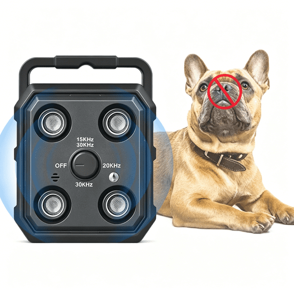 GJX Dog Bark Deterrent Device, 4-Emitter Ultrasonic Anti Barking Device with 3 Modes, Rechargeable Outdoor Bark Box for Indoor Outdoor Use Dog Bark Deterrent