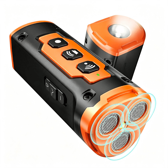 GJX Dog Bark Deterrent Devices,1-Touch Anti Barking Device for Dogs with 3 Sonic Heads,50Ft Range,Rechargeable&Safe Dog Training Tool with Flashlight,Helps Improve Behavior