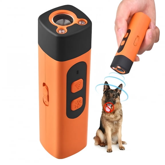 GJX Dog Bark Deterrent Rechargeable Sonic Dog Repeller 25Khz Sonic Frequency Anti-Bark Device for 50Ft Range Indoor/Outdoor Use Led Indoor/Outdoor Barking Silencer