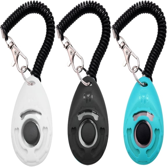 GJX Dog Training Clicker with Wrist Strap Durable Lightweight Easy to Use,Pet Training Clicker for Cats Puppy Birds Horses,Perfect for Behavioral Training 3-Pack