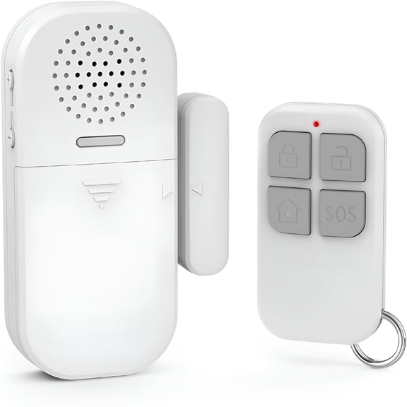 GJX Door Alarm for Home Security with Remote, 130dB Window Sensor, Wireless Entry Alert for Kids Safety, Dementia Care, Pool Gate, Battery Operated, Easy Install, 1 Pack