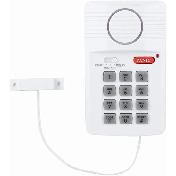 GJX Door Alarm System, Home Security Keypad with Panic Button, 3 Settings Security Keypad for Home Office