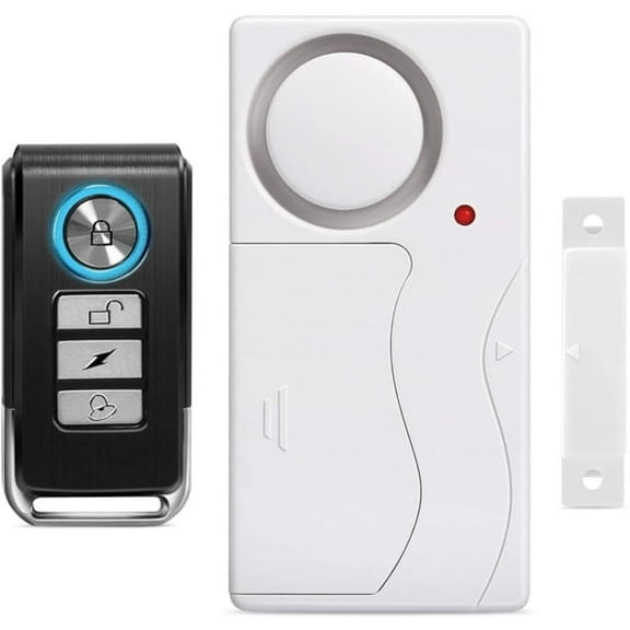 GJX Door Alarm Wireless Anti-Theft Remote Control Door and Window Security Alarms for Home Apartment Hotel Room Security Protection Easy Install Safety Accessory