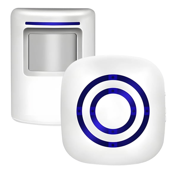 GJX Driveway Alarm,328 Ft Long Range Plug-In Driveway Alarm,Outside Weatherproof Motion Sensor,Home Alarm System with 1 Receiver and 1 Sensor