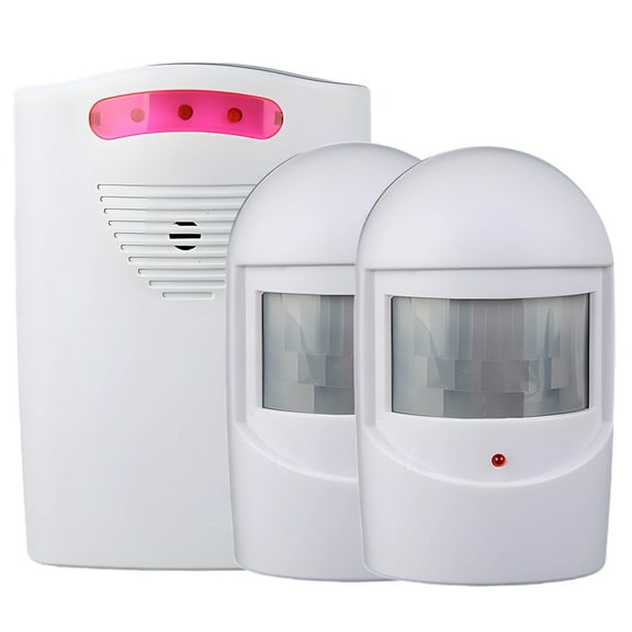 GJX Driveway Alarm,387 Ft Long Range Wireless Driveway Alarm,Outdoor Weather Resistant Motion Detector Alarm with 1 Receiver and 2 Transmitters,Property Protection Alarm System for Home Security