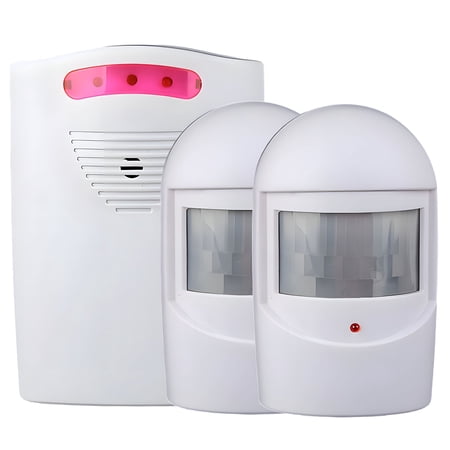 GJX Driveway Alarm,387 Ft Long Range Wireless Driveway Alarm,Outdoor Weather Resistant Motion Detector Alarm with 1 Receiver and 2 Transmitters,Property Protection Alarm System for Home Security