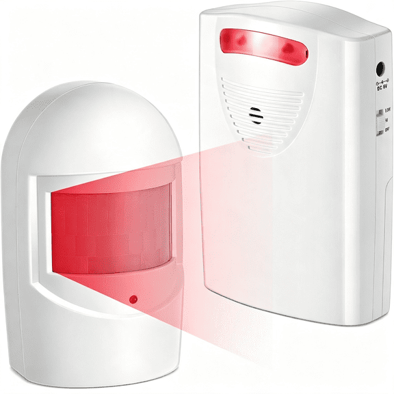 GJX Driveway Alarm Wireless Outside Motion Sensor Alarm with Receiver Weatherproof Infrared Sensor, Indoor Home Security Business Alert System Detector(Style 2)