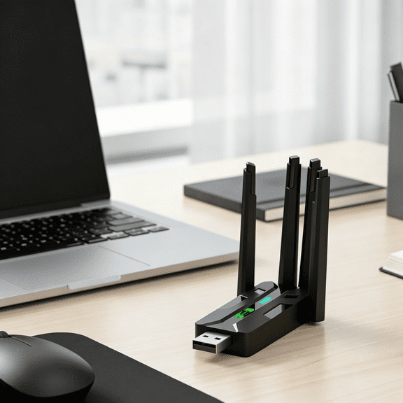 GJX Dual Band Wireless Network Card with Bluetooth 5.4, 4 Antennas, Driver-Free for Pc Desktop and Laptop Windows 11/10/8/7