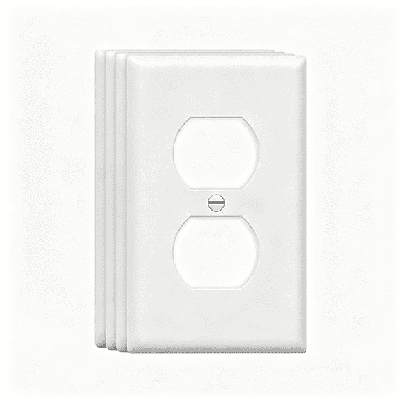 GJX Duplex Wall Plates 1-Gang Switch Outlet Electrical Cover Plate Unbreakable Thermoplastic Faceplate for Light Receptacle Outlet Switch,White Outlet Cover (4 Pack)