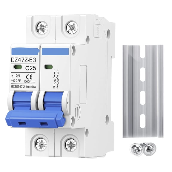 GJX Dz47 Dc 1000V 40A 2 Pole Miniature Circuit Breaker,Din Rail Dc Mcb for Solar Pv System,Thermal Magnetic Trip Dc Disconnect Protection Switch Dc Circuit Breaker