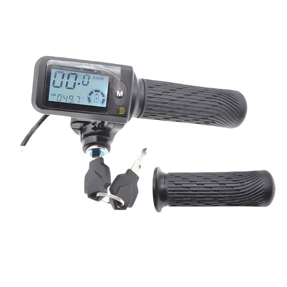 GJX E-Bike Throttle Grip Electric Scooter Throttle Grips LCD Display 36-60V 6Pin Key Start