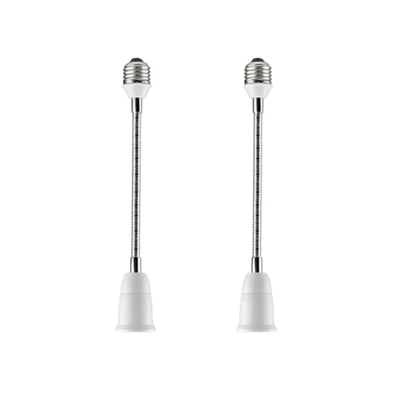 GJX E26/E27 Light Socket Extender Adapter, 30Cm/12 Inch Light Bulb Extension,E26 to E26 Flexible Extension,360 Bendable Adjustable Standard E26/E27 Bulb Screw Base Extender Adapte