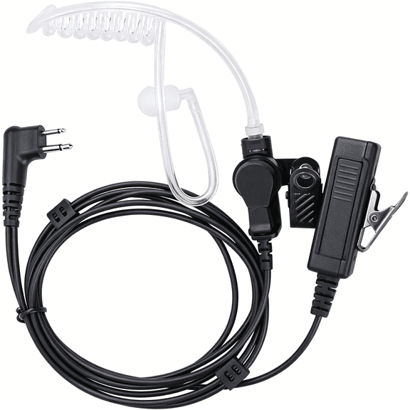 GJX Earpiece for Compatible with 2 Way Radio Headset with Mic Ptt 2 Pin Fbi Security Acoustic Tube Surveillance