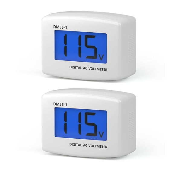 GJX Electric Voltage Testers 2Pcs,Ac 80-300V Lcd Display Flat Plug Voltmeter Electrical Outlet Tester Plug in Digital Voltage Meter