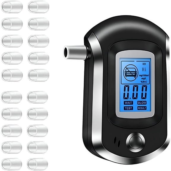 GJX 2026 New Electronic Breathalyzer,Portable Digital with Lcd Display Screen,Semiconductor Sensor Alcohol Tester Sensitivity with 20 Mouthpieces