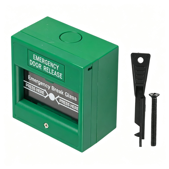 GJX Emergency Exit Release Button,Resettable Break Glass Fire Door Button Alarm Switch,Control Access Suitable for Home Factory Hotel Security Panic Exit Device