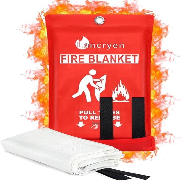 GJX Emergency Fire Blanket,Fire Suppression Fabric,Flame Retardant Towel Fire Safety Cloth for Home,Kitchen,School,Grill,Car,Office,Warehouse (40"X 40")