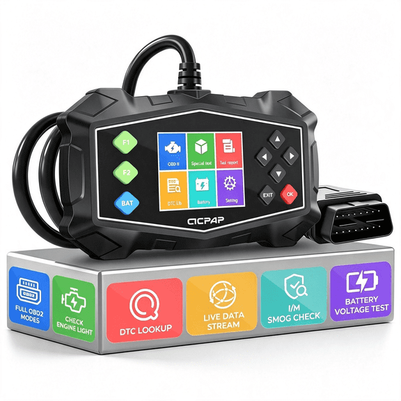 GJX Enhanced Universal Obd Ii Scanner Car Engine Fault Code Reader Can Diagnostic Scan Tool, Read and Clear Error Codes for 1996, Plug and Play Car Scanner