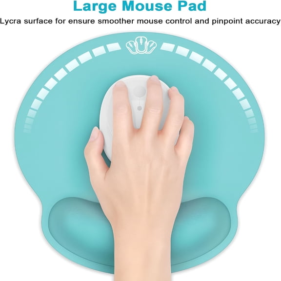 GJX Ergonomic Mouse Pad with Wrist Rest, Memory Foam Computer Mousepad for Wireless Mouse, Non-Slip Base Desk Mat, Pain Relief Wrist Support for Laptop Office Gaming, Green