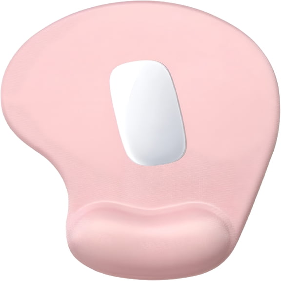 GJX Ergonomic Mouse Pad with Wrist Rest Support,Gel Mouse Pads with Non-Slip Pu Base,Pain Relief Memory Foam Computer Mat,Cute Office Desk Accessories,Pink