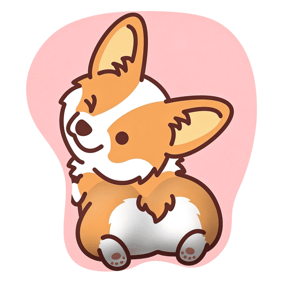 GJX Ergonomic Pink Mouse Pad with Wrist Support,Non-Slip Backing Corgi Anime Cute Gel Mouse Pad Wrist Rest,Easy-Typing and Pain Relief for Gaming Office Computer Laptop(Pink Cute Corgi)