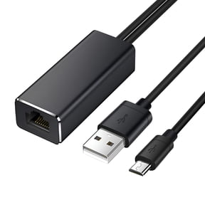 GJX Ethernet Adapter for Fire TV Stick, 100Mbps Wired Network Connector with Dual Head Design, Plug and Play LAN Cable for Smart TV, Streaming, Gaming, Office