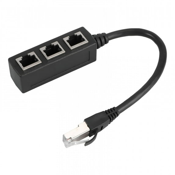 GJX Ethernet Splitter Cable 1 to 3 Adapter Port Plug Suitable for Computer/ Router/ Box