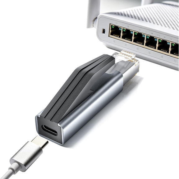 GJX Ethernet to Usb C Adapter, Rj45 Male to Usb-C Ethernet Adapter, 1000Mbps Gigabit Network Lan Converter Compatible with Iphone 16/17,Windows Laptop Free-Driver Wired Dongle