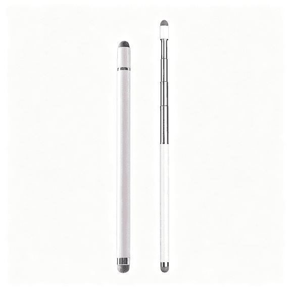 GJX Extendable 2-In-1 Dual Tip Universal Stylus Pen for Touch Screen,Extra Long Telescopic Silent Dual Head Pen with Soft Pointer&Silver Fiber Tip,Sensitivity for All Capacitive